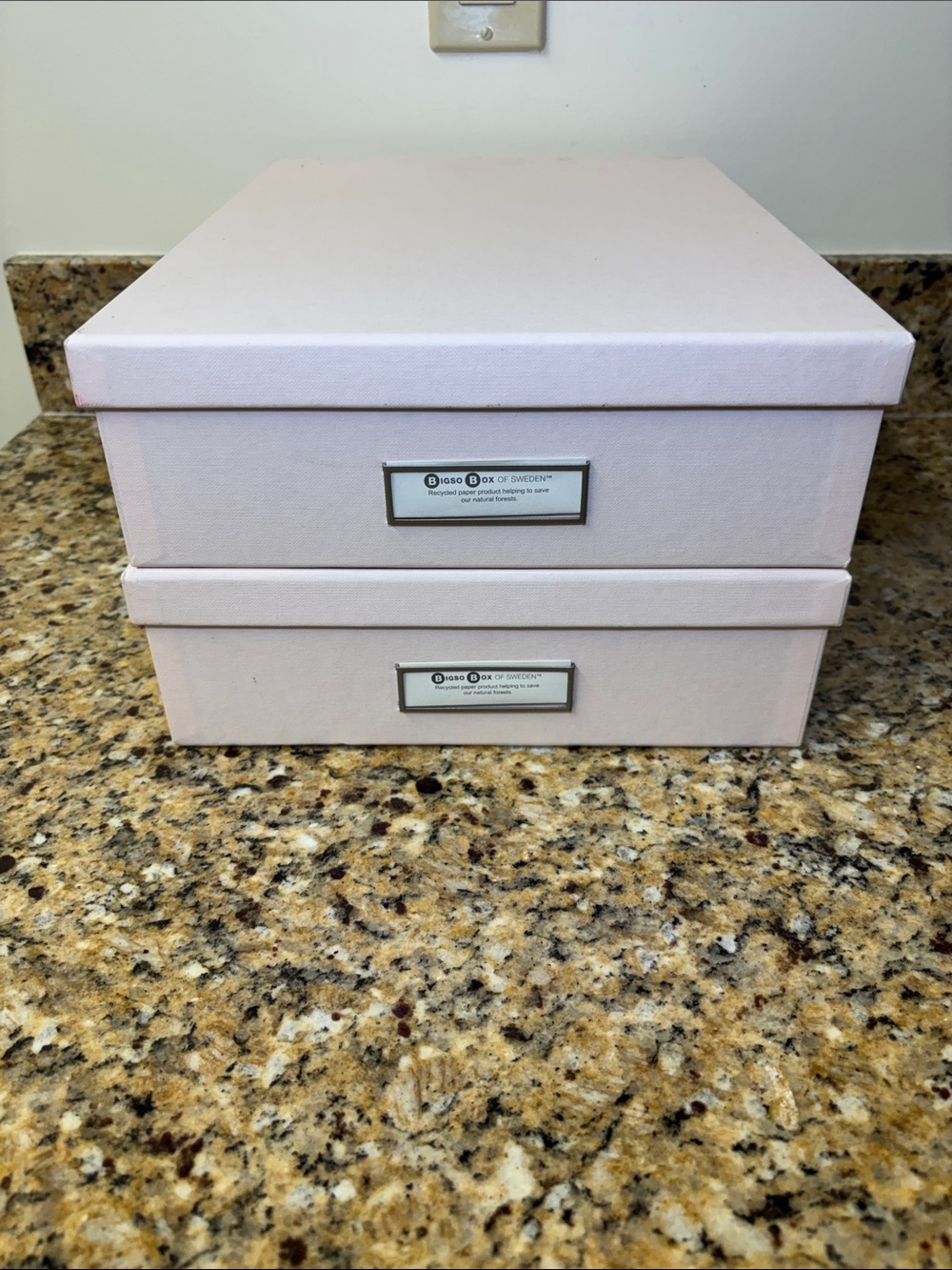 Bigso Pink Letter Boxes - Set of 2